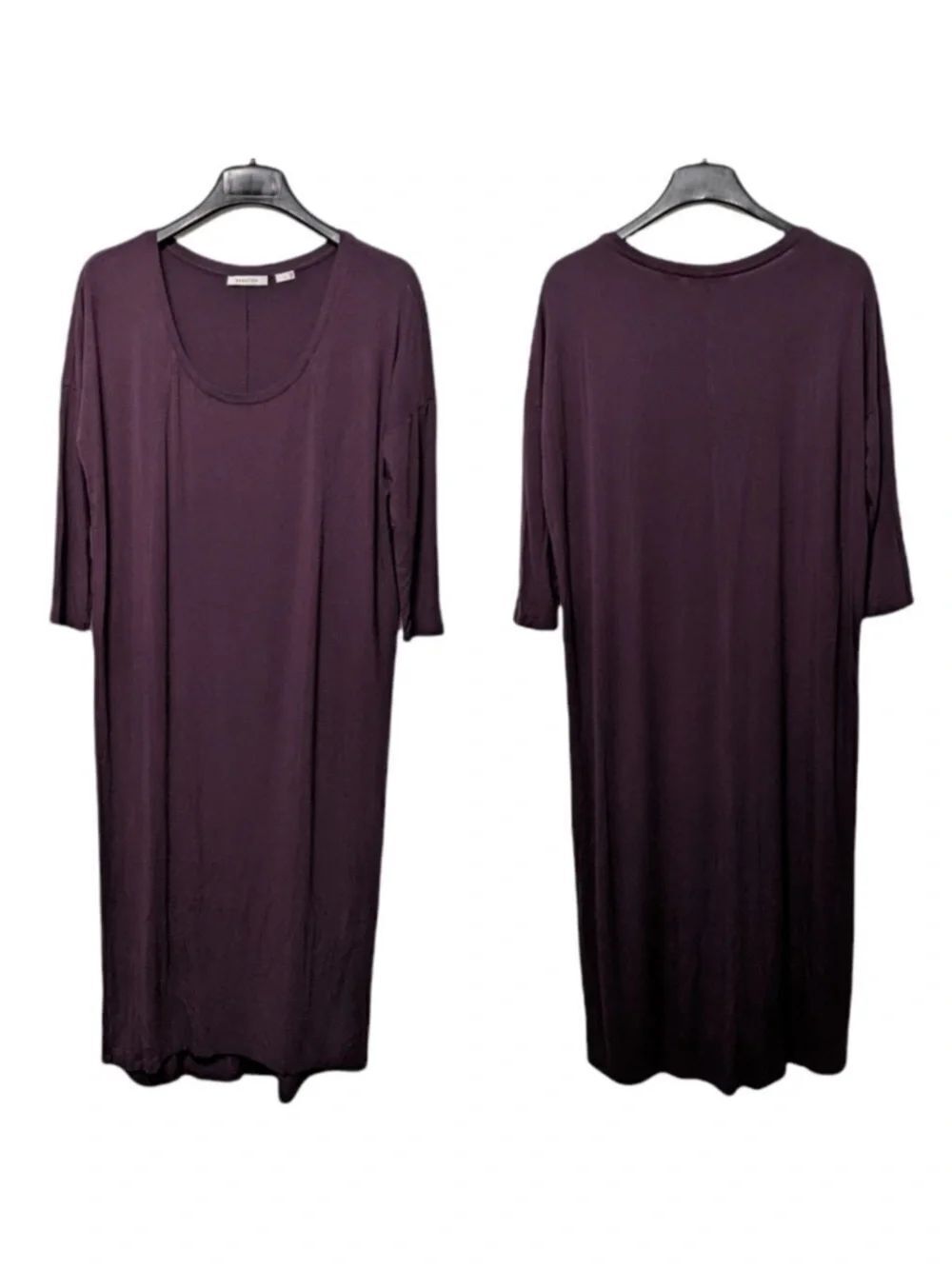 Aritzia BABATON Purple Scoop Neck Stretch Midi Dress L